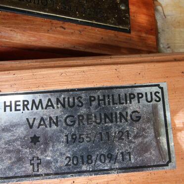 GREUNING Hermanus Phillippus, van 1955-2018