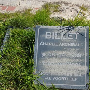 BILLET Charlie Archibald 1939-2001