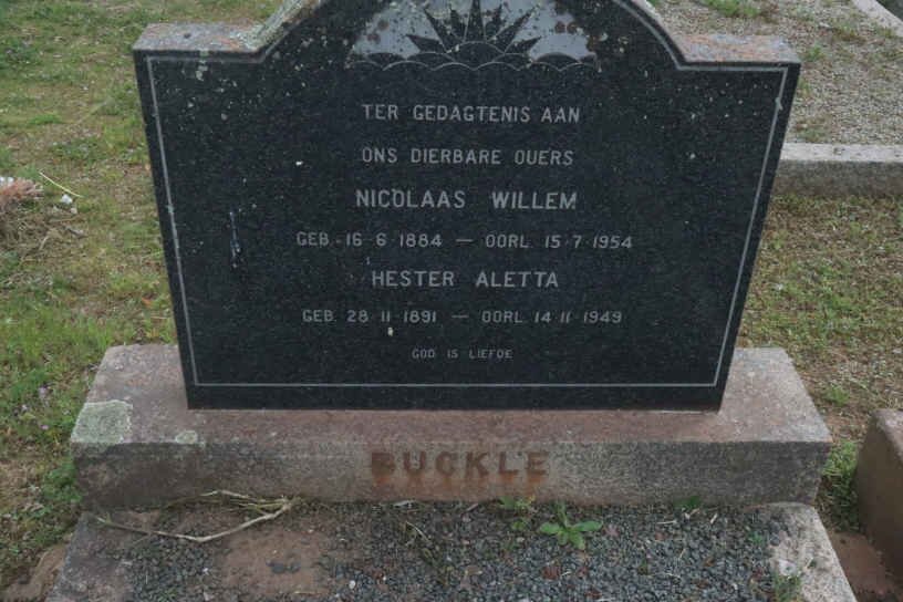 BUCKLE Nicolaas Willem 1884-1954 &amp; Hester Aletta 1891-1949