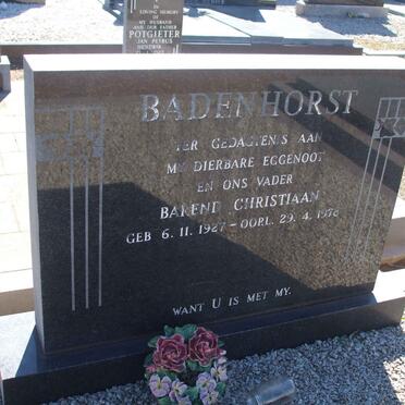 BADENHORST Barend Christiaan 1927-1978