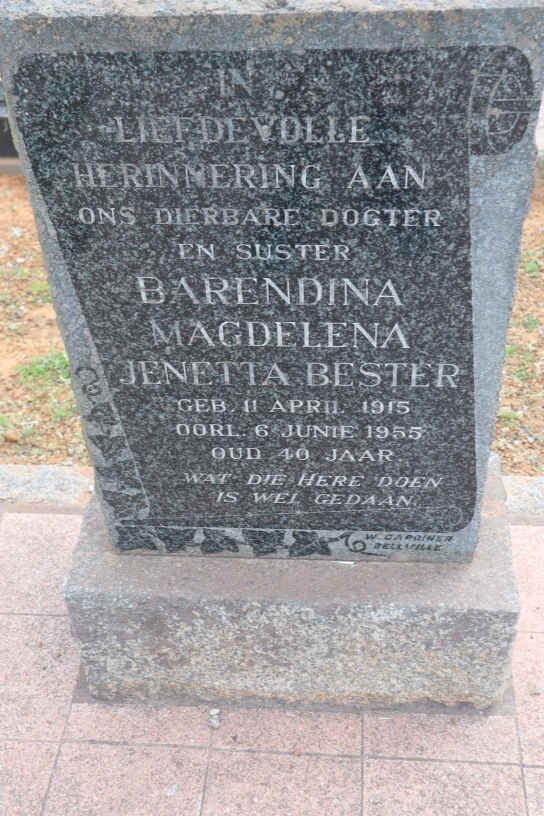 BESTER Barendina Magdelena Jenetta 1915-1955