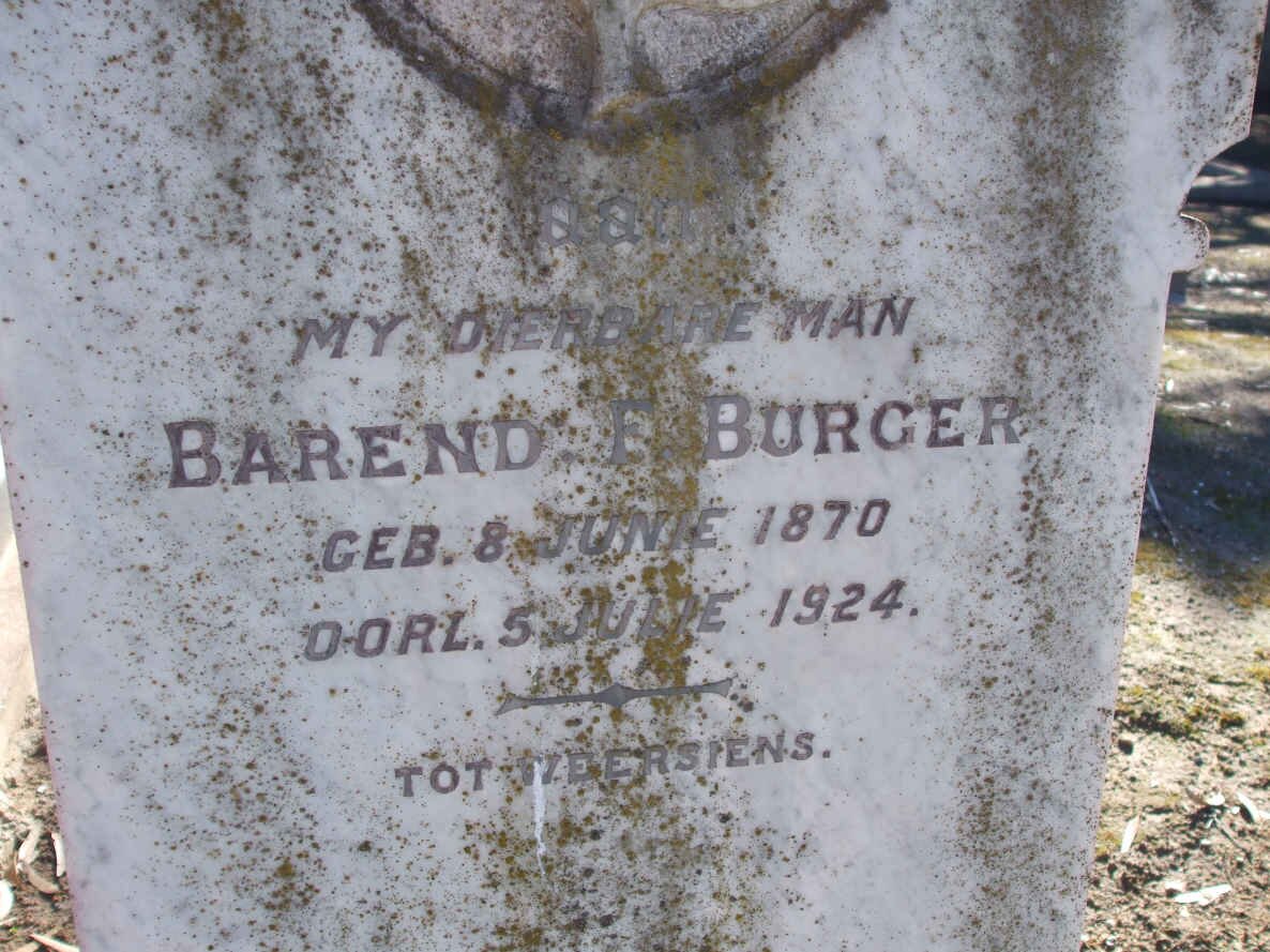 BURGER Barend F. 1870-1924