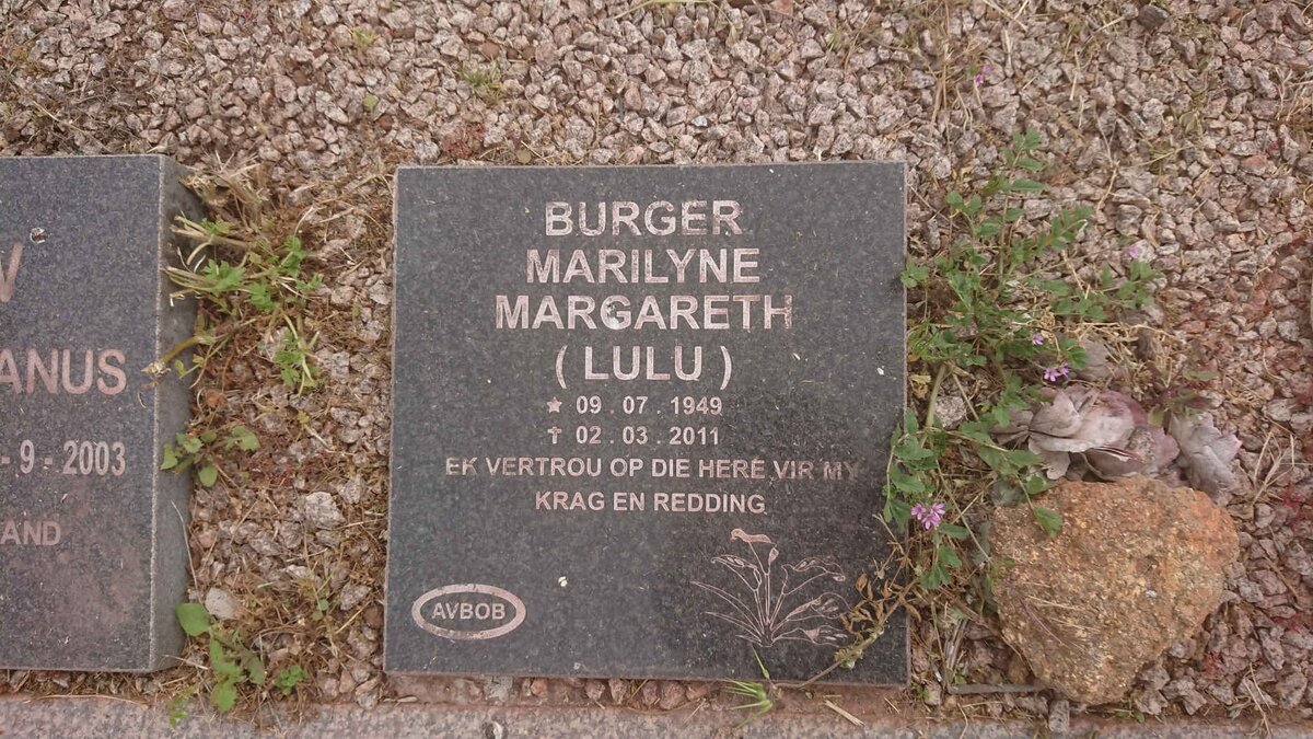 BURGER Marilyne Margareth 1949-2011