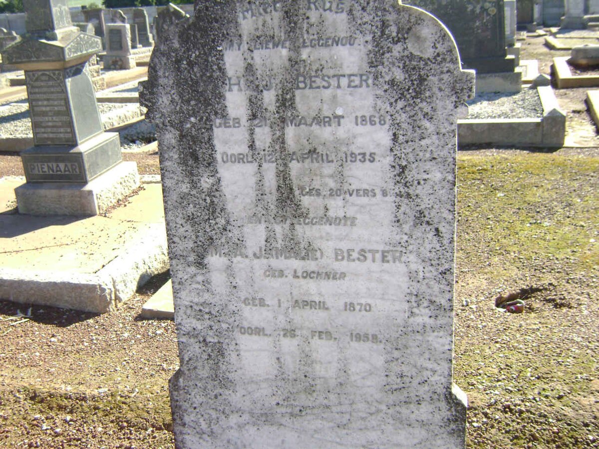 BESTER H.J. 1868-1935 &amp; M.A.J. LOCHNER 1870-1958