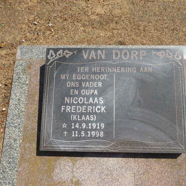 DORP Nicolaas Frederick, van 1919-1998
