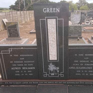 GREEN Alfred Benjamin 1925-1982 &amp; Anna Susanna VENTER 1926-2011