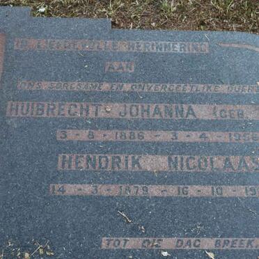 GOEDE Hendrik Nicolaas, de 1879-1960 &amp; Huibrecht Johanna SMIT 1886-195?