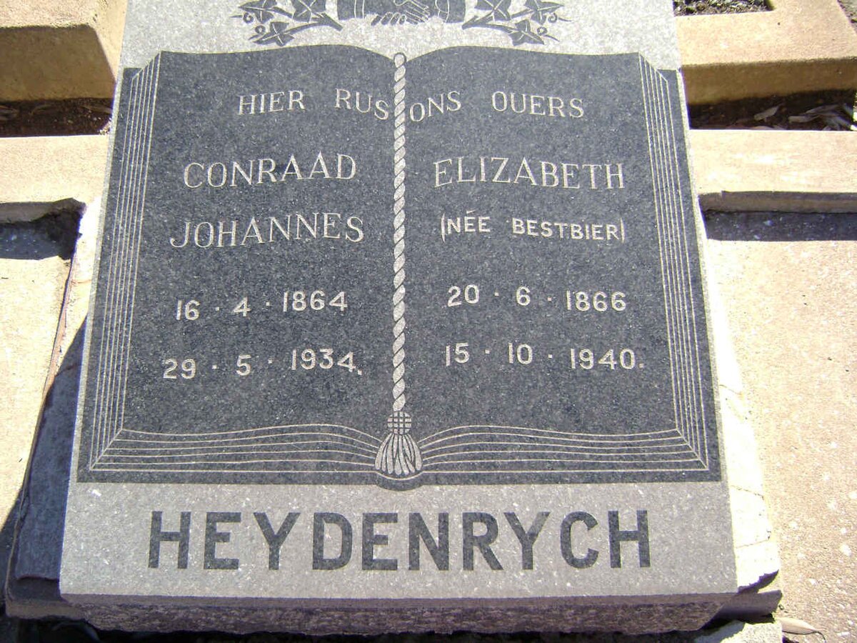 HEYDENRYCH Conraad Johannes 1864-1934 &amp; Elizabeth BESTBIER 1866-1940
