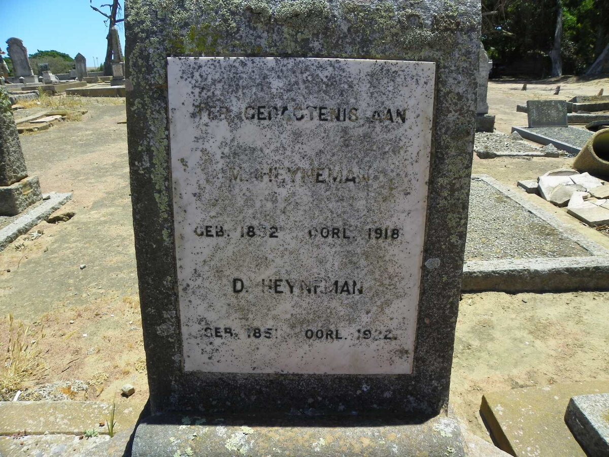 HEYNEMAN D. 1851-1922 &amp; M. 1852-1918