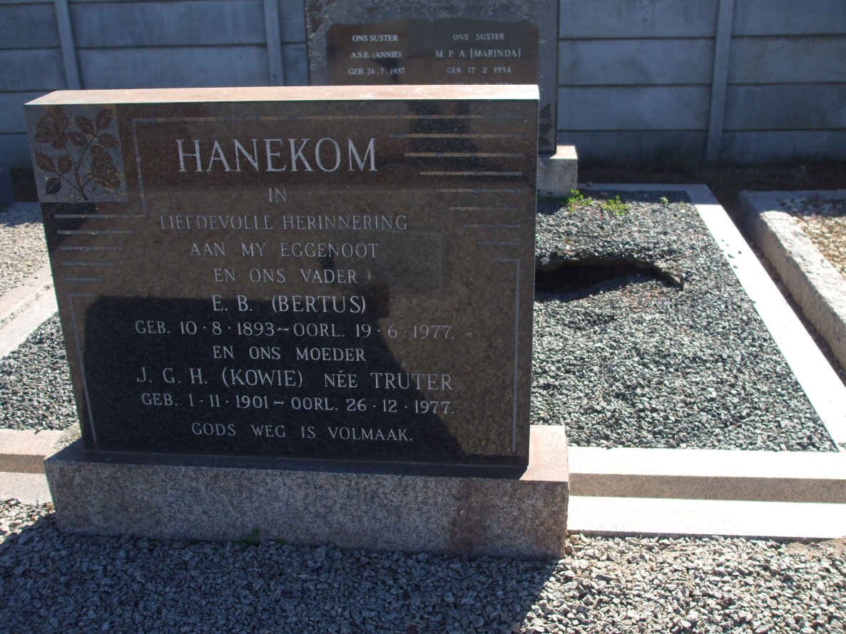 HANEKOM E.B. 1893-1977 &amp; J.G.H. TRUTER 1901-1977