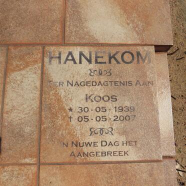 HANEKOM Koos 1939-2007