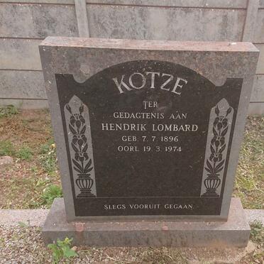 KOTZE Hendrik Lombard 1896-1974