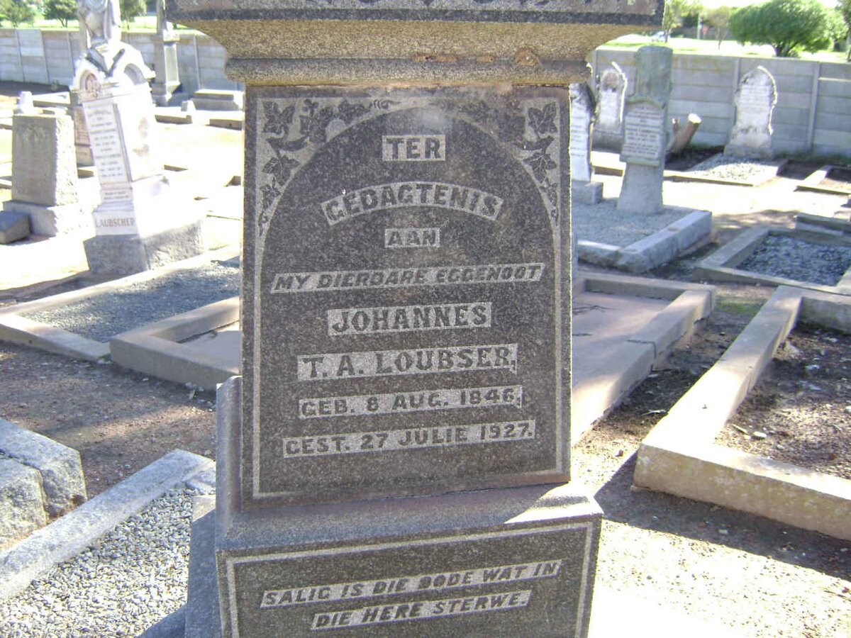 LOUBSER Johannes T.A. 1846-1927