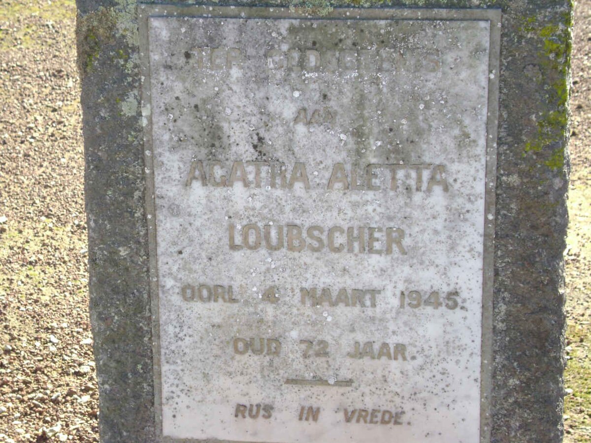 LOUBSCHER Agatha Aletta  -1945 