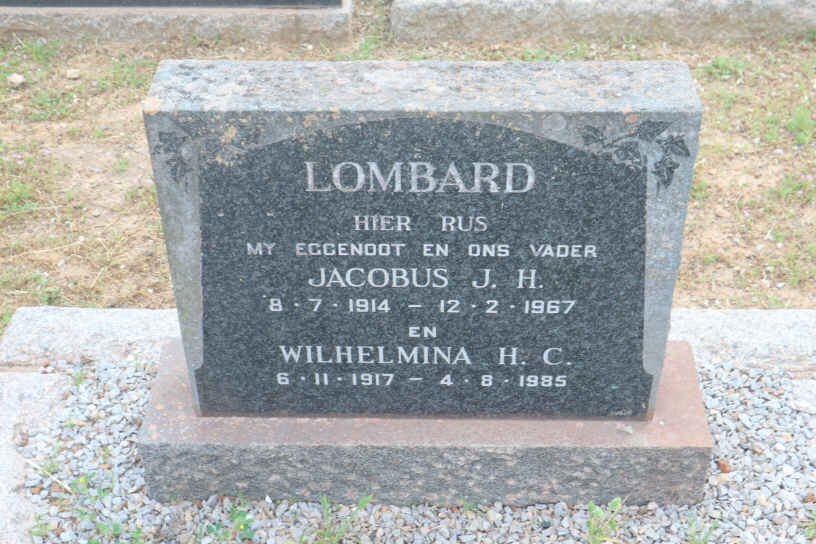 LOMBARD Jacobus J.H. 1914-1967 &amp; Wilhelmina H.C. 1917-1985