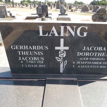 LAING Gerhardus Theunis Jacobus 1928-2015 &amp; Jacoba Dorothea THERON 1936-2016