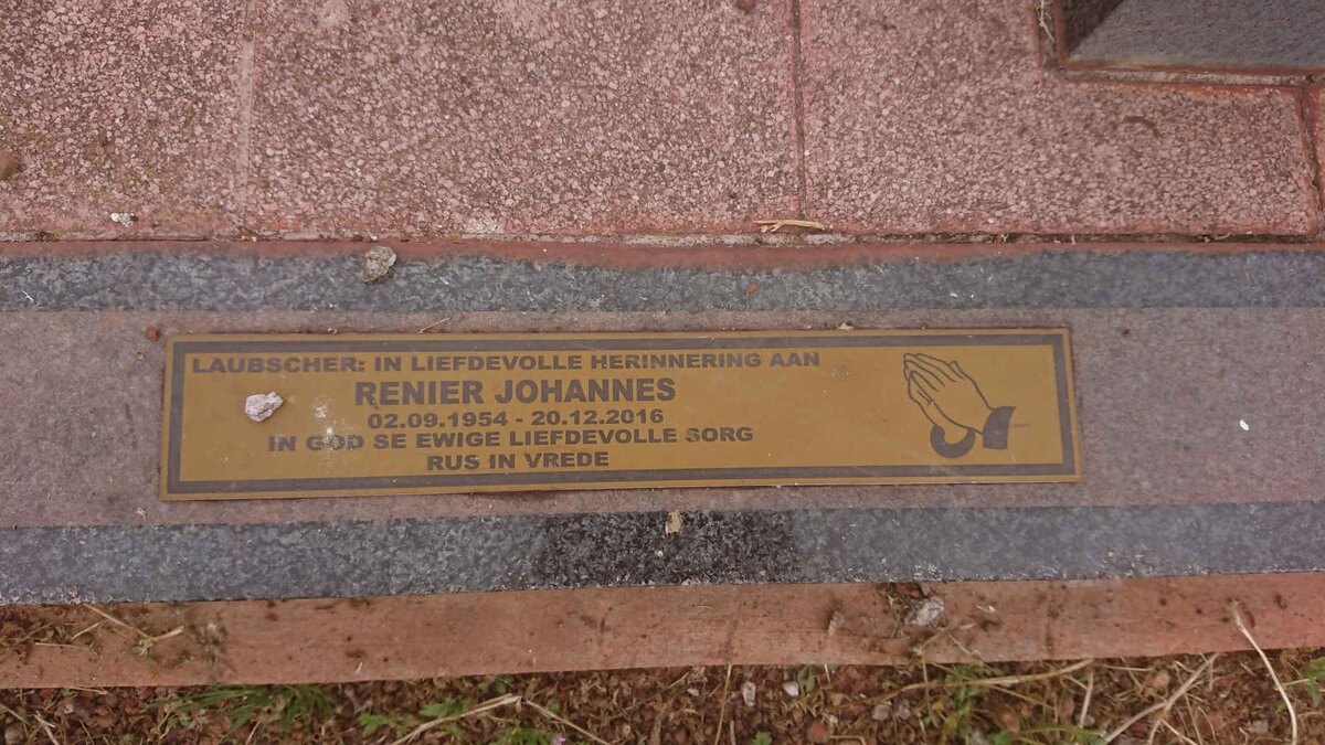 LAUBSCHER Renier Johannes 1954-2016