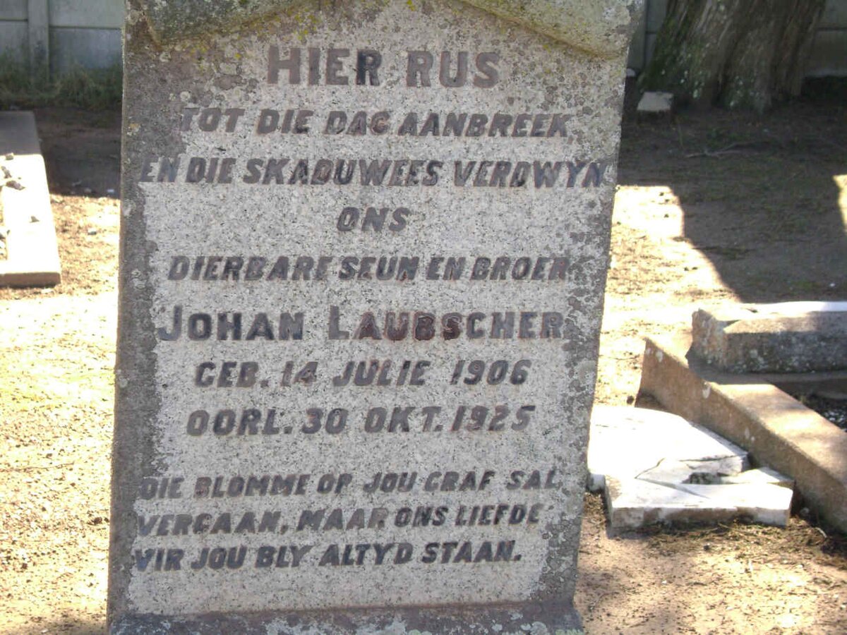 LAUBSCHER Johan 1906-1925