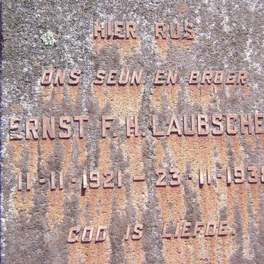 LAUBSCHER Ernst F.H. 1921-1938