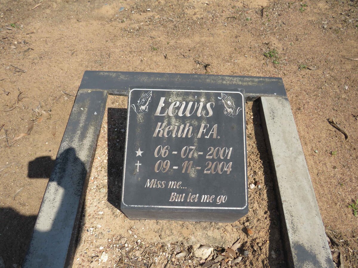 LEWIS Keith F.A. 2001-2004
