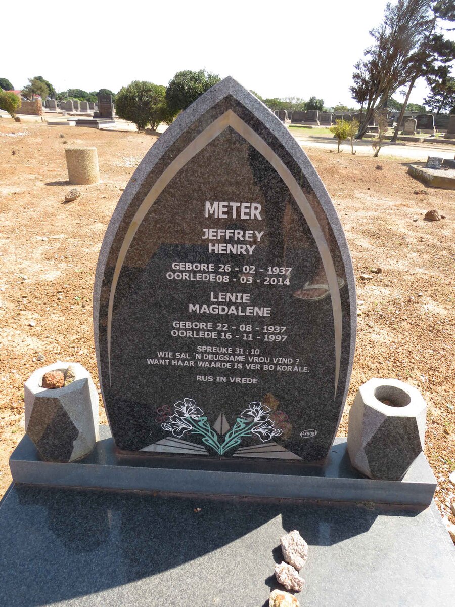 METER Jeffrey Henry 1937-2014 &amp; Lenie Magdelene 1937-1997