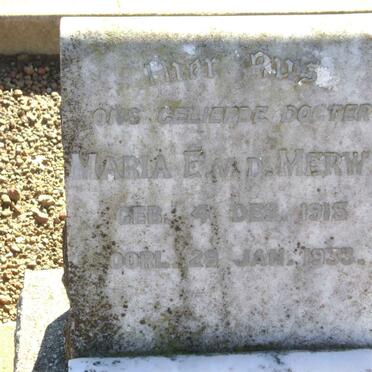 MERWE Maria E., v. d. 1915-1933