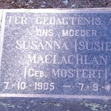 MACLACHLAN Susanna nee MOSTERT 1905-1932