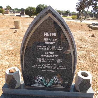 METER Jeffrey Henry 1937-2014 &amp; Lenie Magdelene 1937-1997