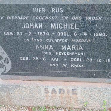 SADIE Johan Michiel 1874-1960 &amp; Anna Maria HEYDENRYCH 1881-1971