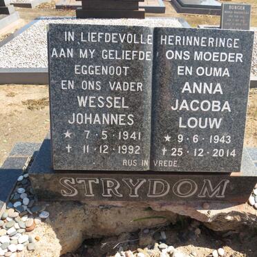STRYDOM Wessel Johannes 1941-1992 &amp; Anna Jacoba LOUW 1943-2014