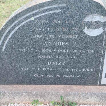 SMITH Andries 1906-1956 &amp; Daizy 1904-1988