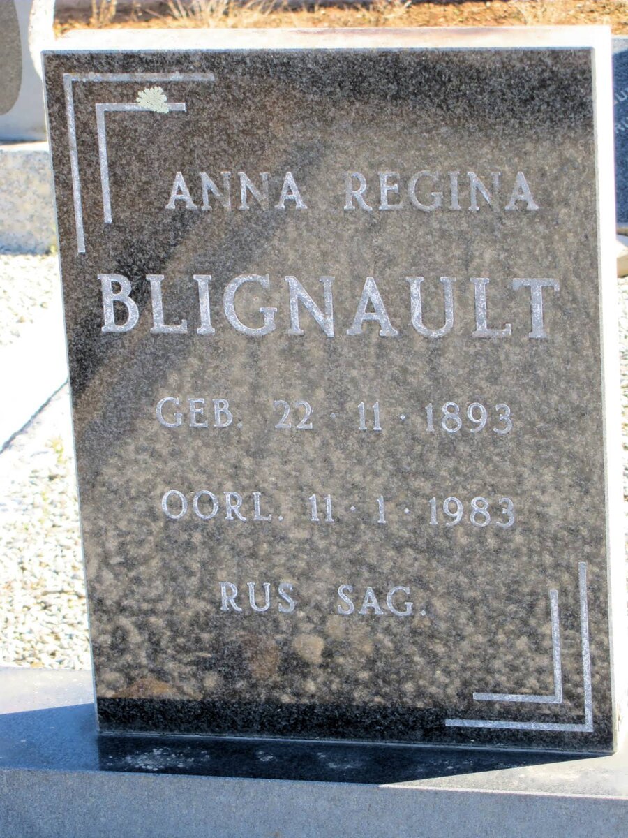 BLIGNAULT Anna Regina 1893-1983