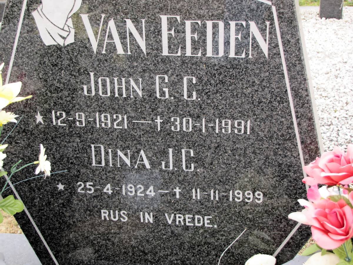 EEDEN John G.C., van 1921-1991 &amp; Dina J.C. 1924-1999 