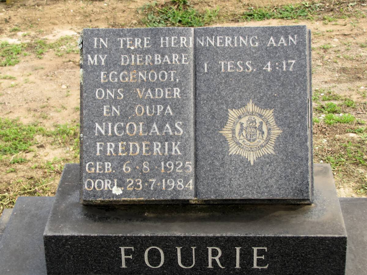 FOURIE Nicolaas Frederik 1925-1984