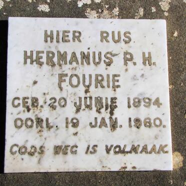 FOURIE Hermanus P.H. 1894-1960