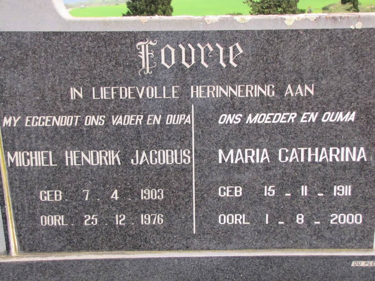 FOURIE Michiel Hendrik Jacobus 1903-1976 &amp; Maria Catharina 1911-2000