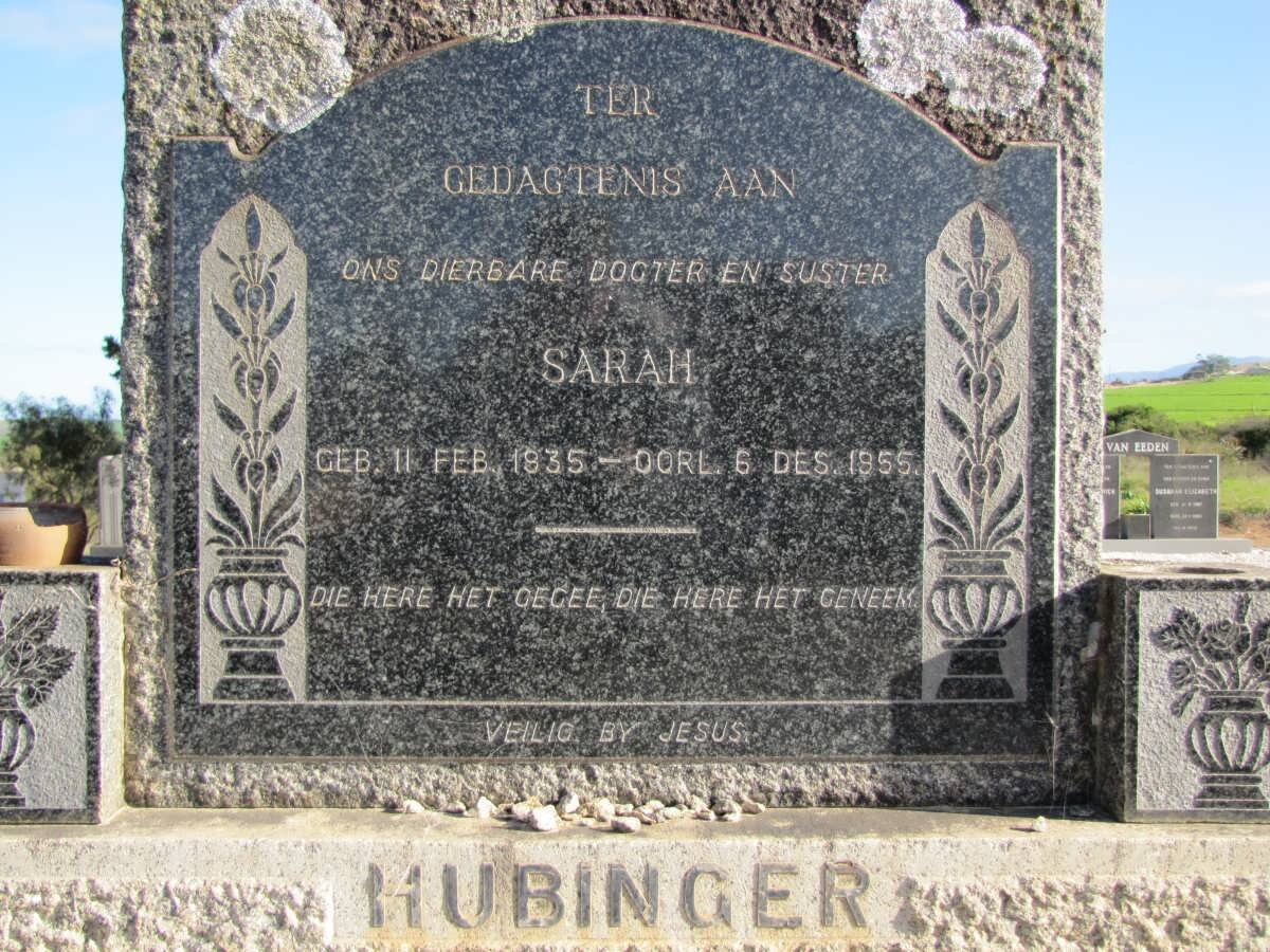 HUBINGER Sarah 1935-1955