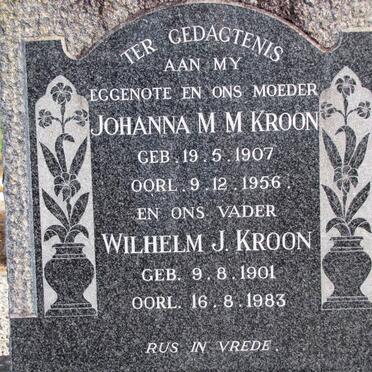KROON Wilhelm J. 1901-1983 &amp; Johanna M.M. 1907-1956