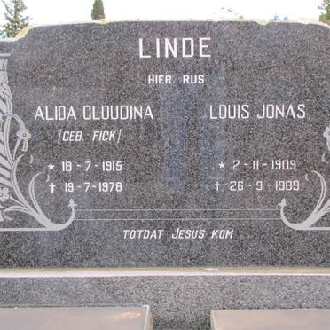 LINDE Louis Jonas 1909-1989 &amp; Alida Gloudina FICK 1915-1978