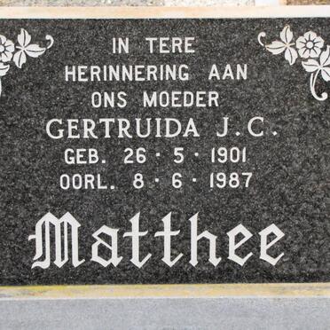 MATTHEE Gertruida J.C. 1901-1987