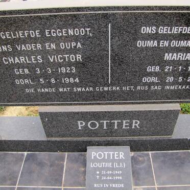 POTTER Charles Victor 1923-1984 &amp; Maria 1933-2010 :: POTTER L.J. 1949-1998