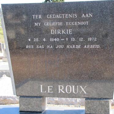 ROUX Dirkie, le 1940-1972