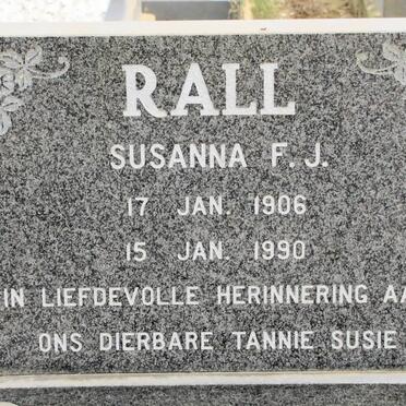 RALL Susanna F.J. 1906-1990