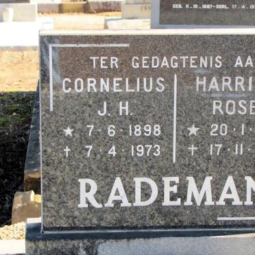 RADEMAN Cornelius J.H. 1898-1973 &amp; Harriet Rose 1911-1986