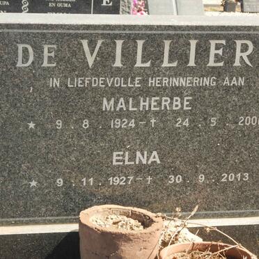 VILLIERS Malherbe, de 1924-2001 &amp; Elna 1927-2013