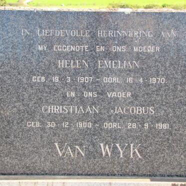 WYK Christiaan Jacobus, van 1900-1981 &amp; Helen Emelian 1907-1970