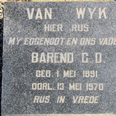 WYK Barend G.D., van 1891-1970 
