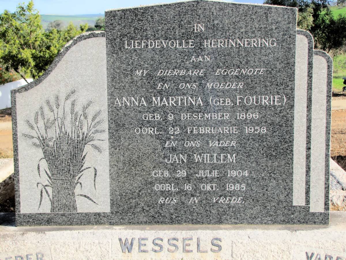 WESSELS Jan Willem 1904-1985 &amp; Anna Martina FOURIE 1896-1958