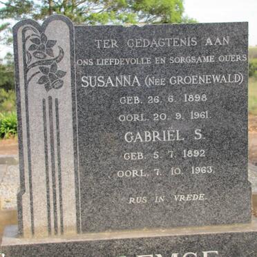 WILLEMSE Gabriel S. 1892-1963 &amp; Susanna GROENEWALD 1898-1961