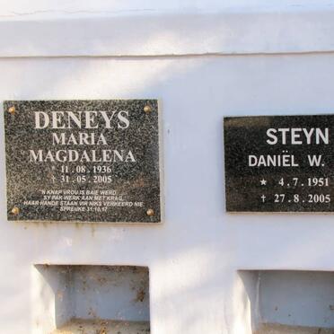 DENEYS Maria Magdalena 1936-2005 :: STEYN Daniel W.C. 1951-2005
